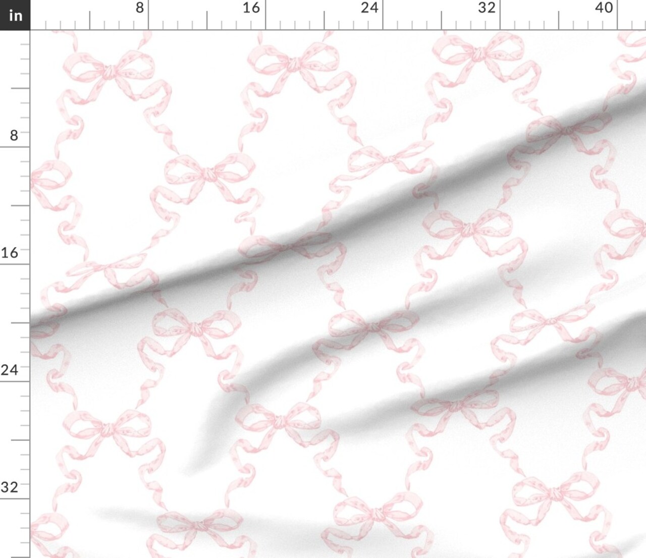 Pink Trellis Ribbons Feminine Ballet And White Girly Classic Preppy Traditional Nursery Baby Girl Grand Millenial Custom Printed Fabric by Spoonflower Various Fabrics by the Yard or Fat Quarter
